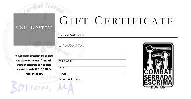 gift certificates